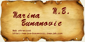 Marina Bunanović vizit kartica